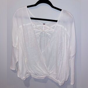 NWOT White Linen Blend Free People Top